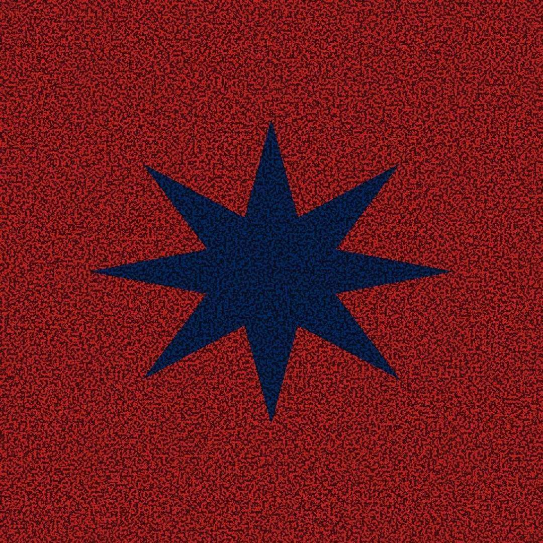 Estrela navy grain vermelho
