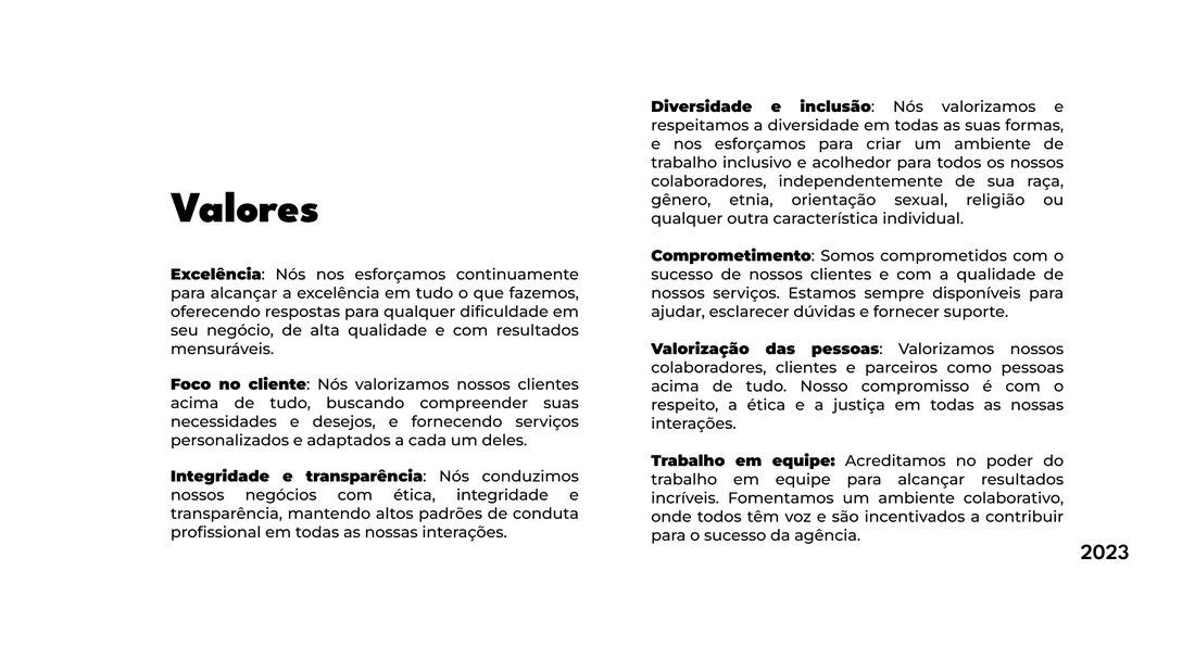 Valores — MIV Dexpo