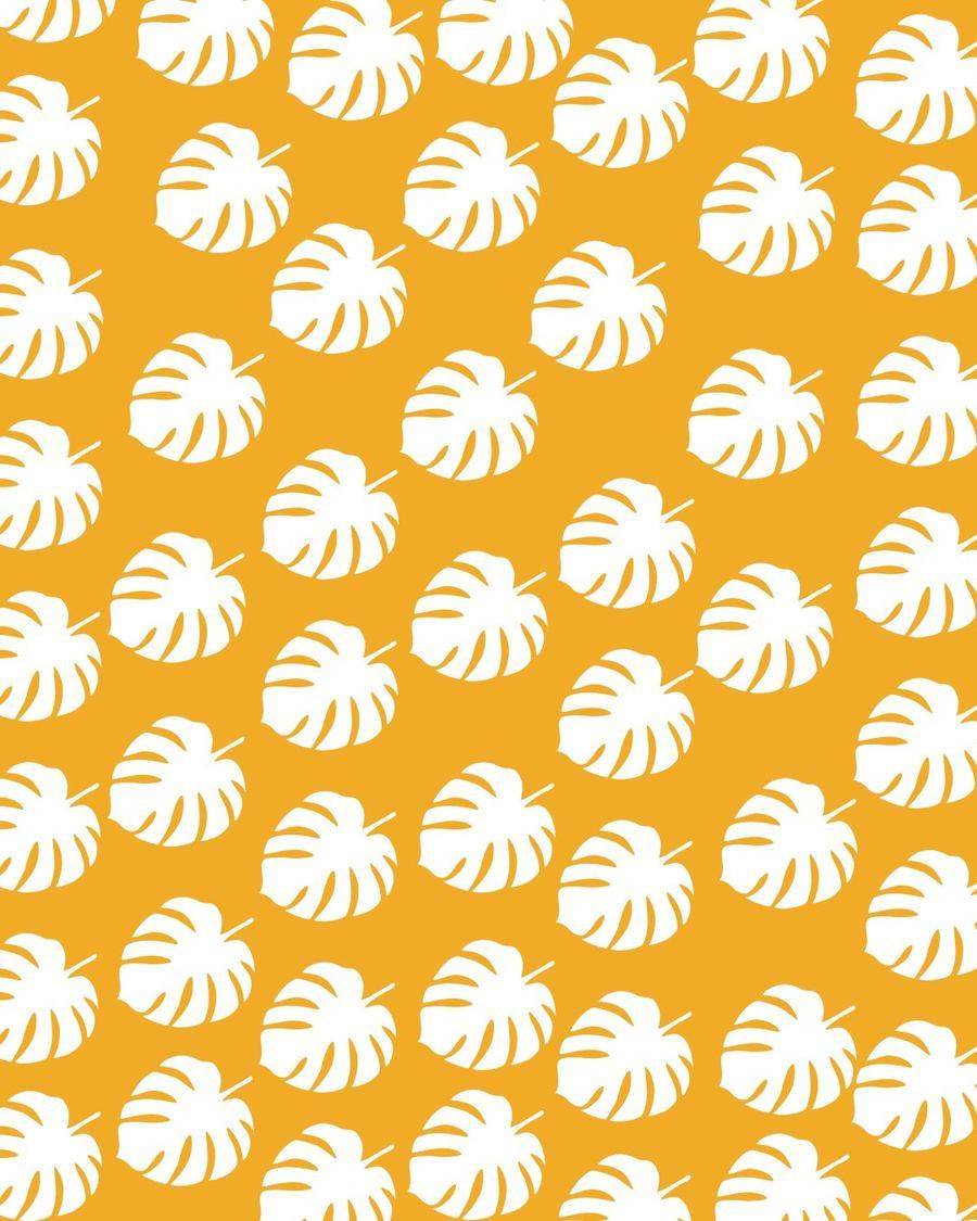 Pattern monstera — fundo amarelo mostarda