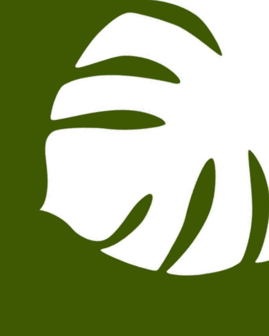 Símbolo monstera — fundo verde escuro