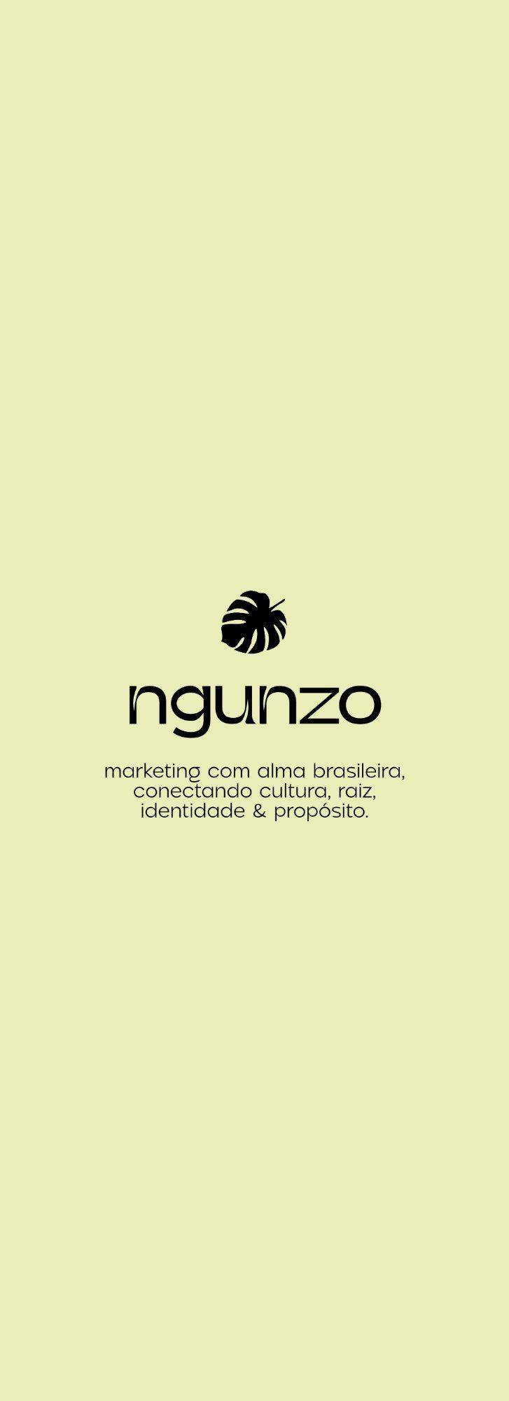 Logo Ngunzo — fundo verde-limão com tagline